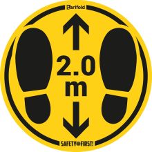 Bodenaufkleber DM 35cm gelb-schwarz 2,0m 2 St. für raue Böden TARIFOLD T197856