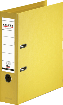 FALKEN Ordner Chromocolor gelb/11285517, gelb, Rücken 80mm, für A4