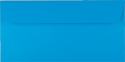 Briefumschlag DL 110 x 220 mm, 120 g/qm Farbe: blau (karibik),ohne Fenster, Haftklebung mit Abdeckstreifen Inh. 20