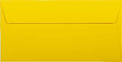 Briefumschlag DL 110 x 220 mm, 120 g/qm Farbe: gelb (sonne),ohne Fenster, Haftklebung mit Abdeckstreifen Inh. 20