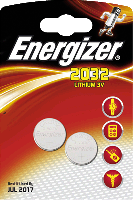 Energizer® Knopfzellen/ 628747, Ø20 x H3,2 mm CR2032 Inh. 2