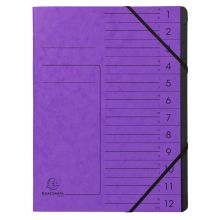 Ordnungsmappe 12 teilig violett EXACOMPTA 541208E Colorspan