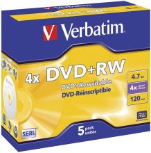 DVD+RW 5erPack VERBATIM 43229 4.7GB/120M