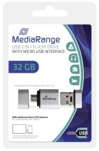 USB Stick 32GB 2.0+MicroUSB MEDIARANGE MR932-2