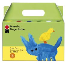 Fingerfarben-Set 6 Farben sort MARABU 0303000000081