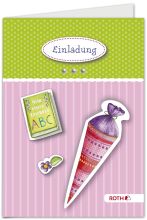 Einladung Schulanfang 4ST pink ROTH 679561 3D Hallo Schule