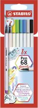 Faserschreiber 8ST Pen Brush sortiert STABILO 568/08-21 Kartonetui