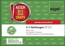 Kassen-Quittung A6/2x40 Blatt 3 Stück SIGEL T1178 2+1 (gratis) Aktion