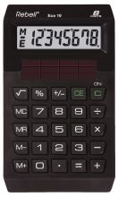 Öko-Taschenrechner Eco10 schw. REBELL 802358 8stellig 118x70x13mm