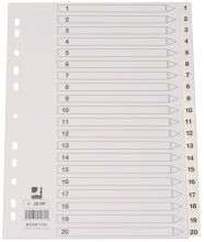 Register Plastik A4 1-20 weiß Q-CONNECT KF00179 20tlg. + Deckblatt