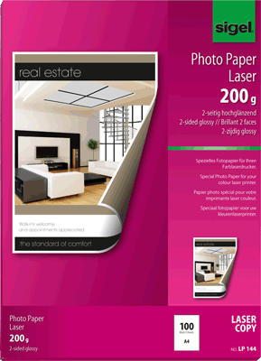 sigel Photopapier für Farb-Laser/-Kopierer/LP144 A4 hochweiß 200g Inh.100 Blatt