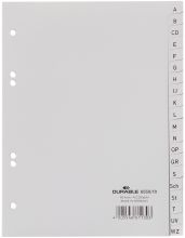 Register Plastik A-Z A5 20tlg. grau DURABLE 6550 10 geprägte Taben