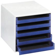 Schubladenbox 5 Laden hellgrau/blau M+M 30050911