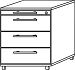 Rollcontainer mit Schüben 42,8x58x59cm (BxTxH)/AC30/6/6/RE Buche