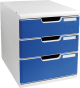 EXACOMPTA Büroboxen Modulo System 2 A4/325003D, lichtgrau/blau, DIN A4+
