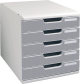 EXACOMPTA Büroboxen Modulo System 2 A4/301041D, lichtgrau/steingrau, DIN A4+