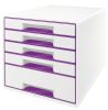 Schubladenbox WOW CUBE violett metallic LEITZ 5214-20-62 5 Schubladen