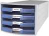 Schubladenbox 4 Laden l.grau/transl.blau HAN 1013-64 offen
