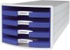 Schubladenbox 4 Laden lichtgrau/blau HAN 1013-14 offen