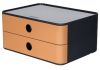 Schubladenbox 2 Laden grau/caramel braun HAN 1120-83 Allison