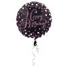 Folienballon Happy Birthday schwarz/pink AMSCAN 3378201 D43cm