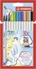 Faserschreiber 12ST Pen 68 brush STABILO 568/12-21 Kartonetui